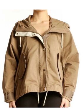 Zara Women's Hooded Utility Jacket in Tan 0323